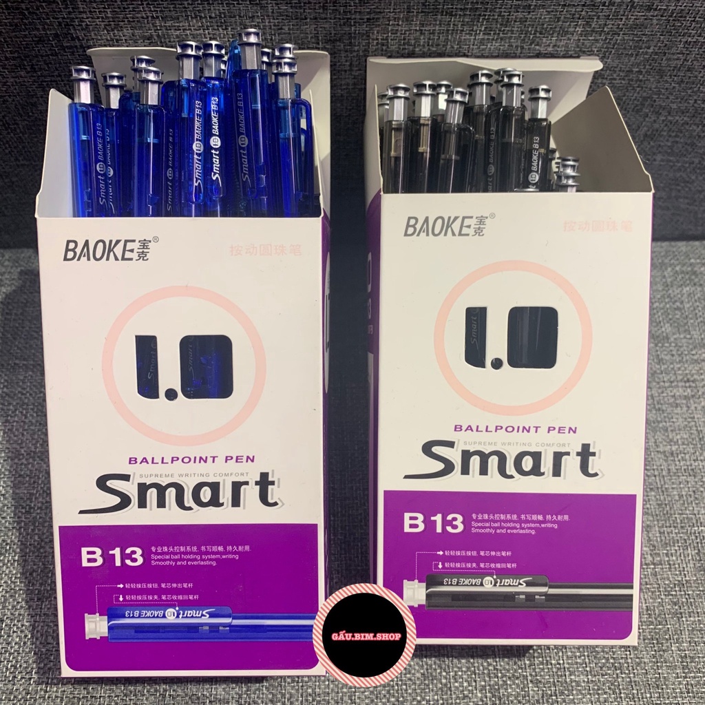 Bút bi cao cấp baoke smart b13 ngòi 1.0mm, viết trơn, mực đều