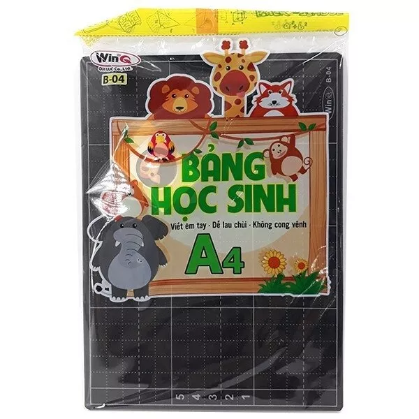 Bảng học sinh WINQ B-04, MÀU ĐEN A4 [ TẶNG KÈM 01 MÚT LAU BẢNG]
