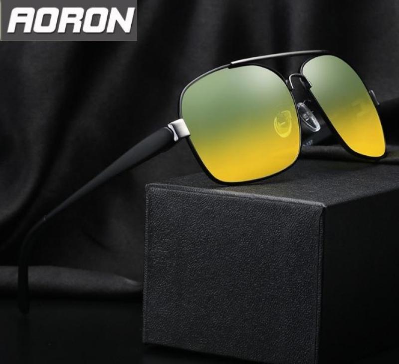 Giá bán Kính Phân Cực Đi Đường Ngày Và Đêm Thời trang Nam Chất Liệu Hợp Kim Polarized AORON 8801 Cao Cấp - Bảo Hành 12 Tháng