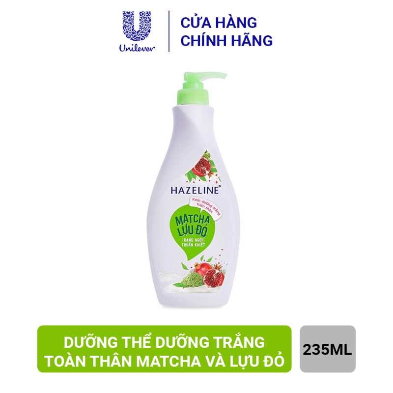 Sữa Dưỡng Thể Trắng Da Hazeline Matcha Lựu Đỏ (370ml) nhập khẩu