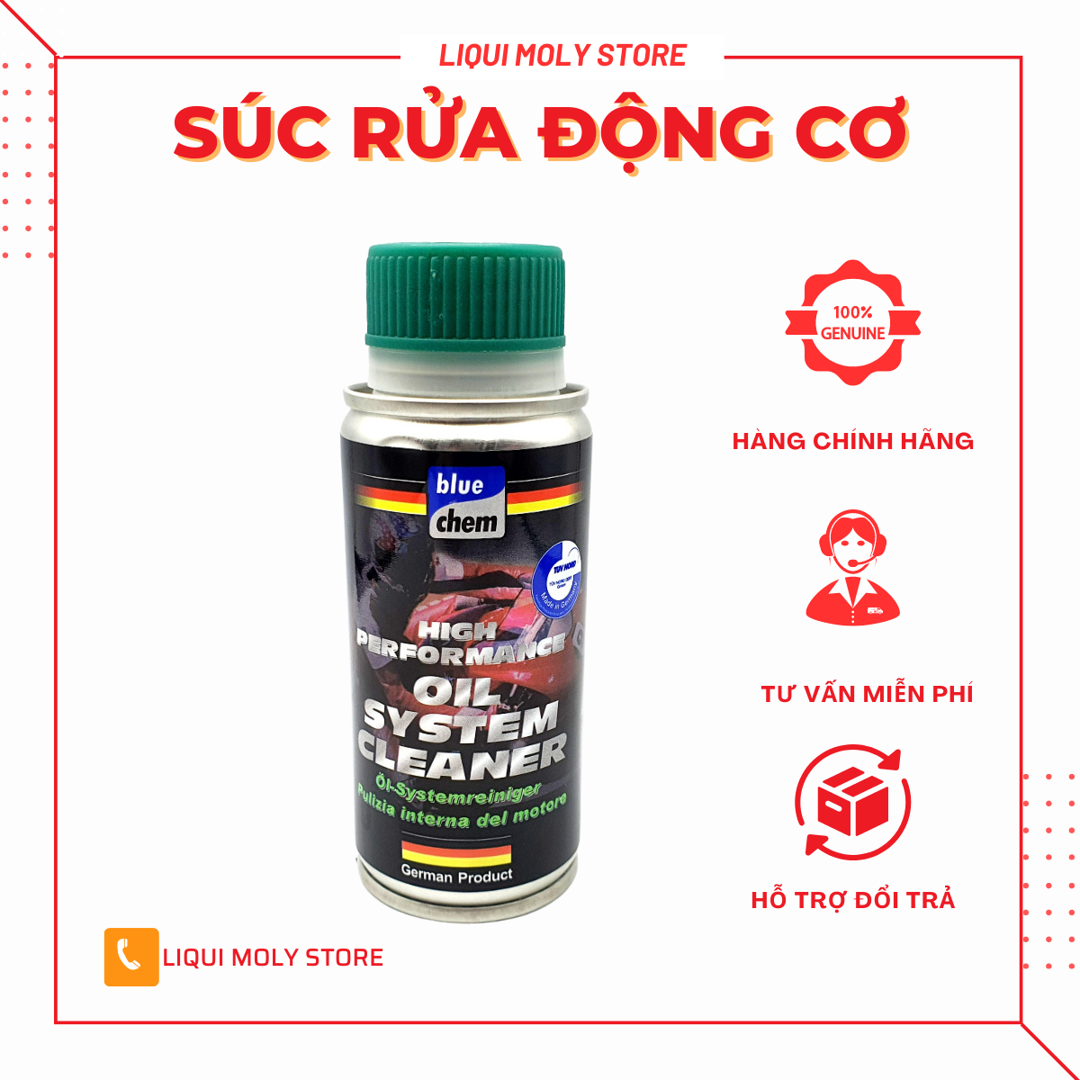 Súc rửa động cơ Bluechem Oil System Cleaner 50ML