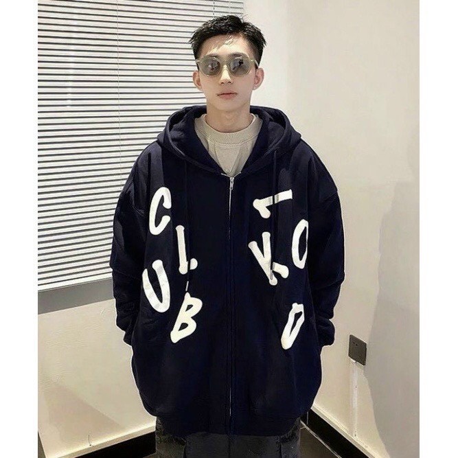 Áo khoác hoodie in chữ trước hàn quốc hot trend mới