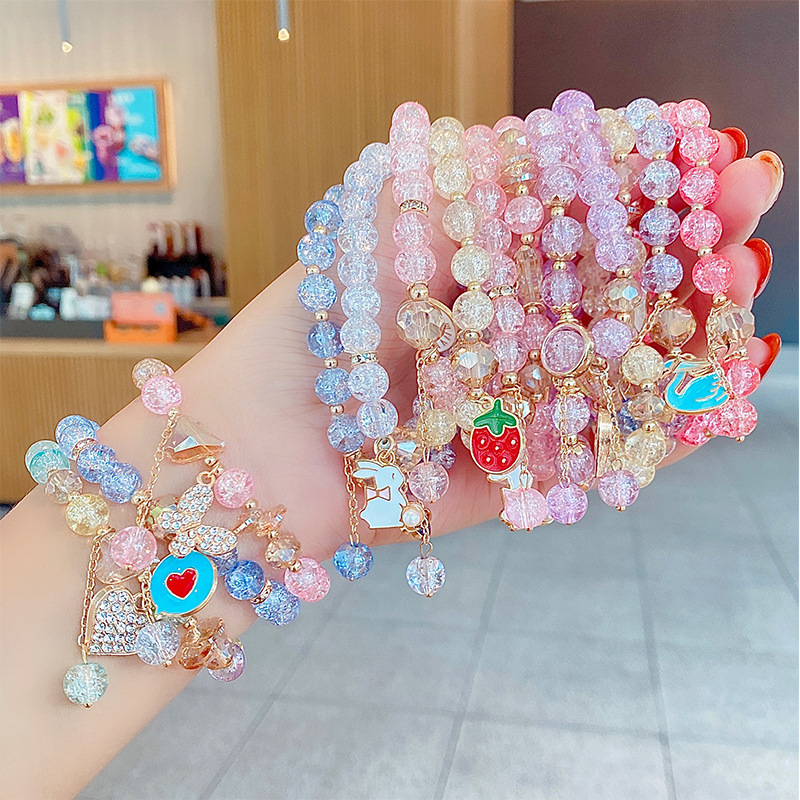 Vòng tay pha lê giá rẻ nhiều mẫu thời trang màu sắc tuổi teen VC11