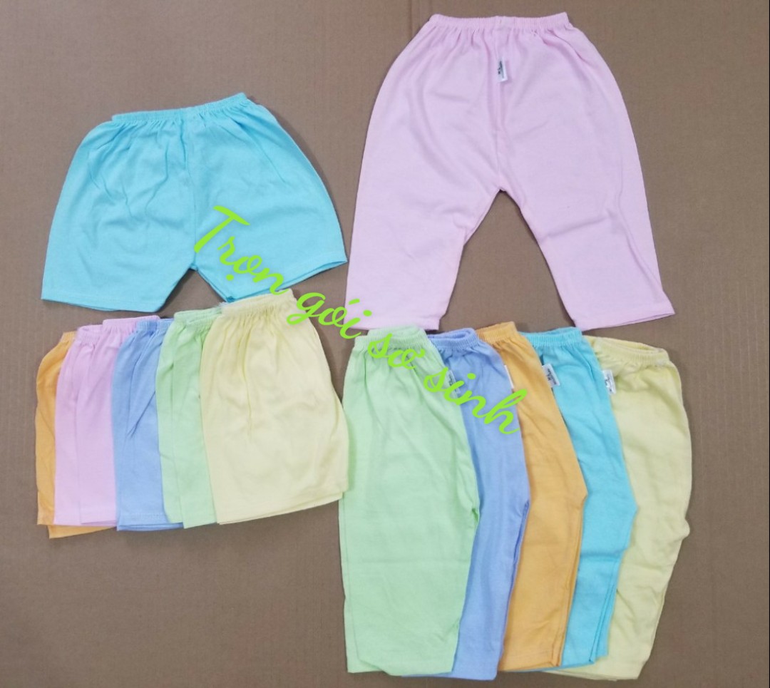 Combo 10 quần màu (5 dài+ 5 ngắn) cho bé sơ sinh đến 9kg