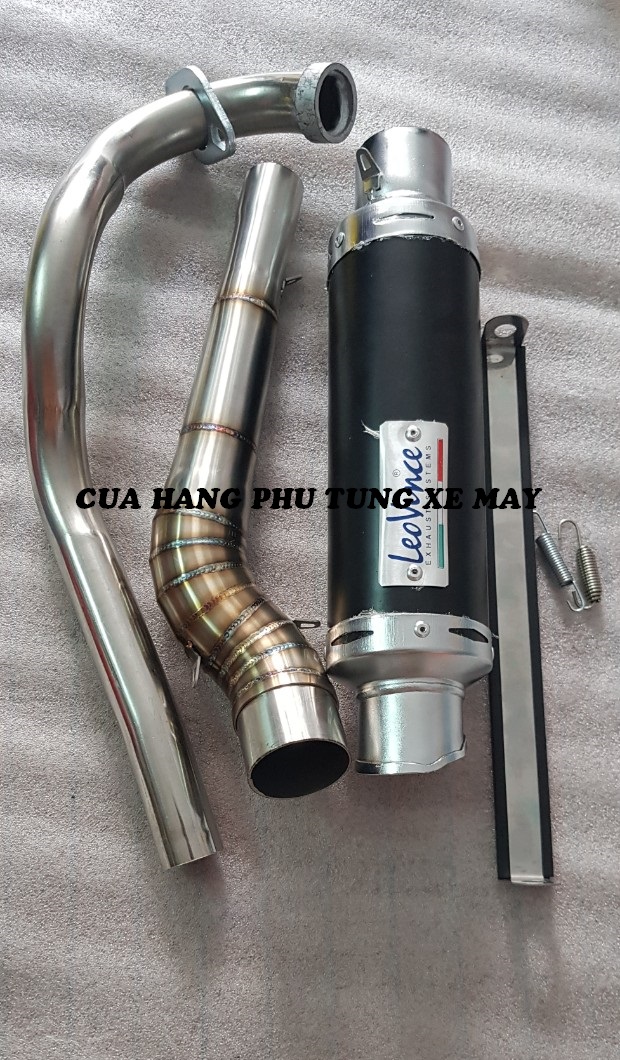 Pô LeoVince kèm cổ 2 khúc inox 304 cho xe Ex 135/ Ex 150/ Winner 150/ Winner X/ Sonic/ Raider Fi/ Satria