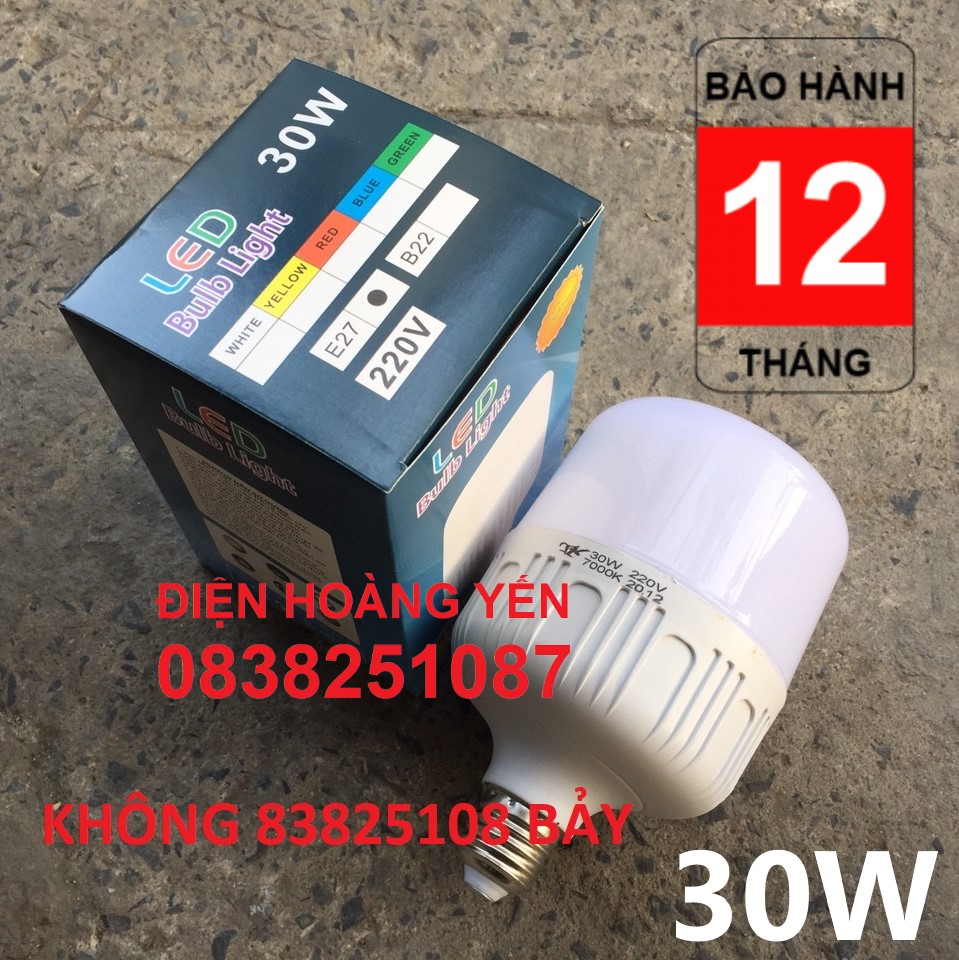 Đèn led bulb 30w 20W 15W 10W đuôi đèn E27 - Ánh Sáng Trắng
