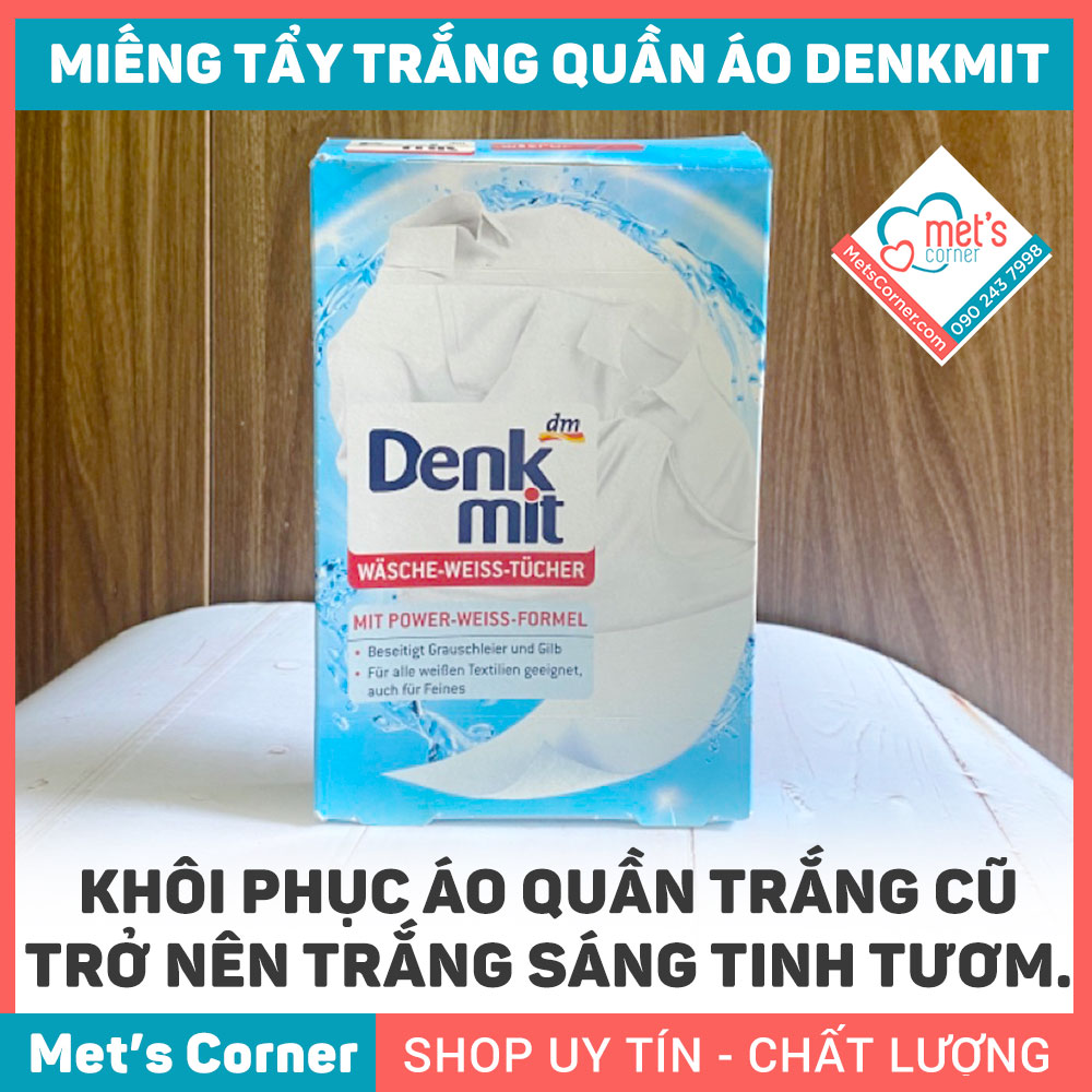 Miếng Giặt Tẩy Trắng Quần Áo Denkmit, 20 Miếng