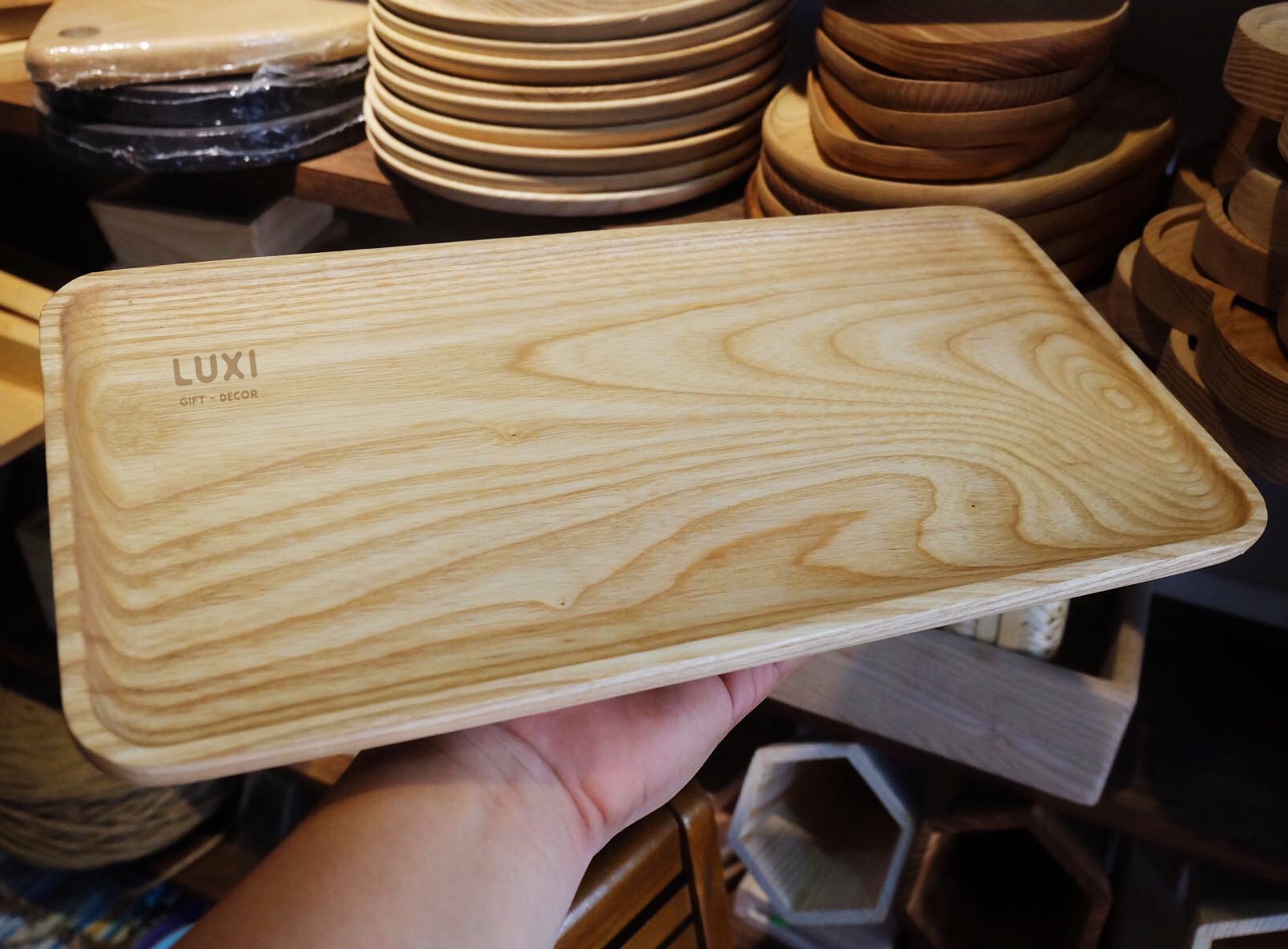 Khay gỗ CN lớn (decor 06) - LUXI decor