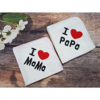 Set 10 khăn sữa I love mama, papa