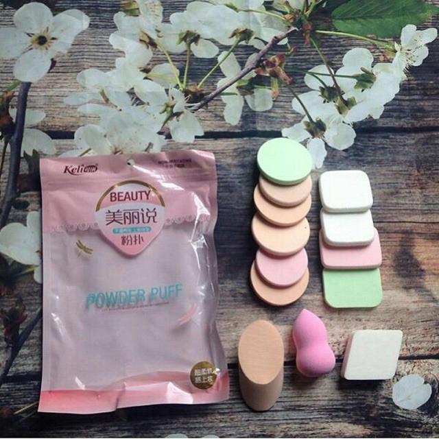 [HCM]Bộ 13 Bông Mút Trang Điểm Keli Sponge Makeup