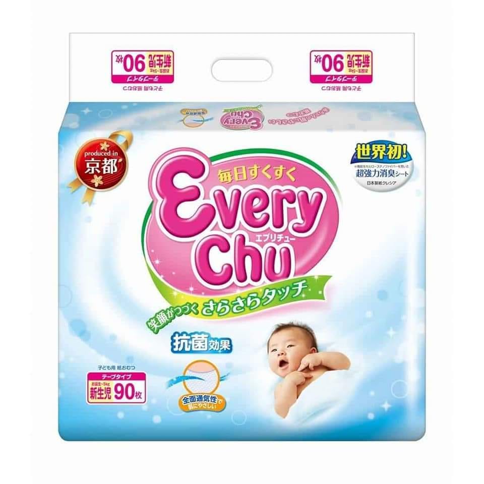 [HCM]Tã dán EVERYCHU hàng nhật nội địa size NB90/S82/M64/L54