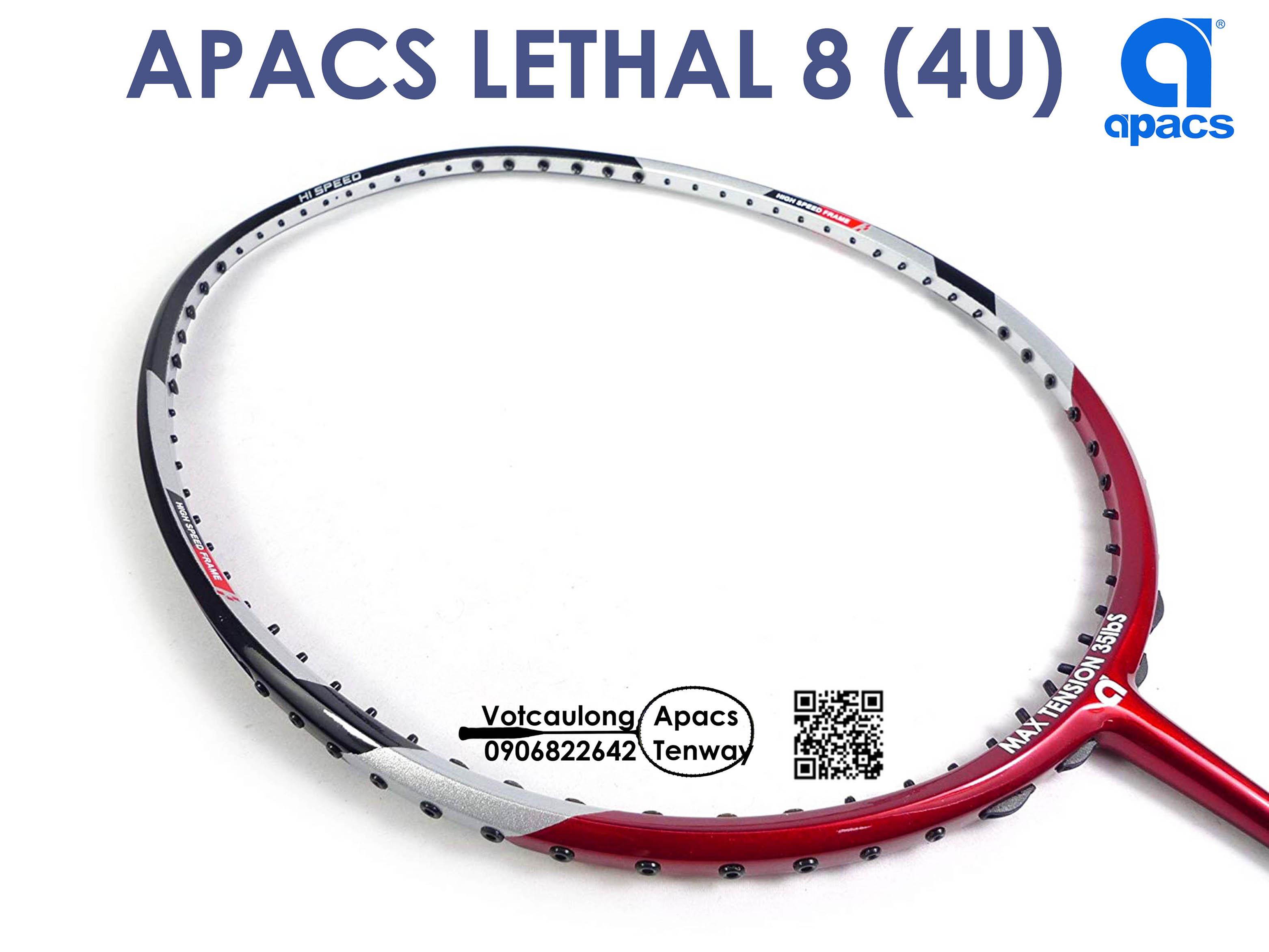 Vợt cầu lông Apacs Lethal 8 (4U) | Sắc đỏ mạnh mẽ, cân bằng công thủ