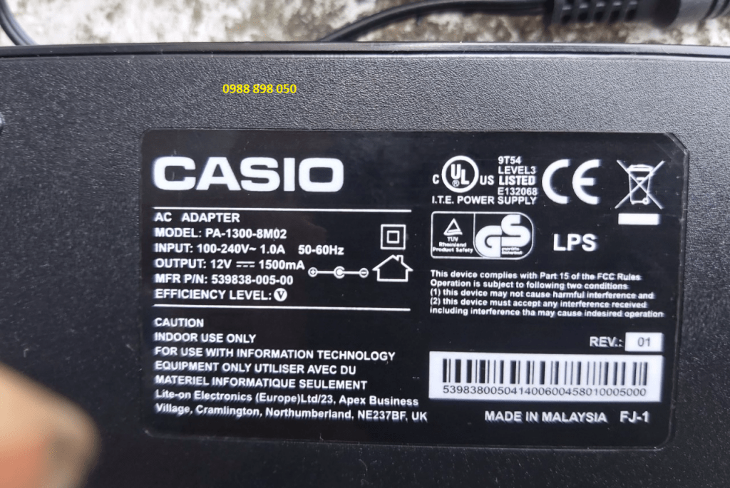 dây nguồn 12v cho đàn organ casio ctk 5000