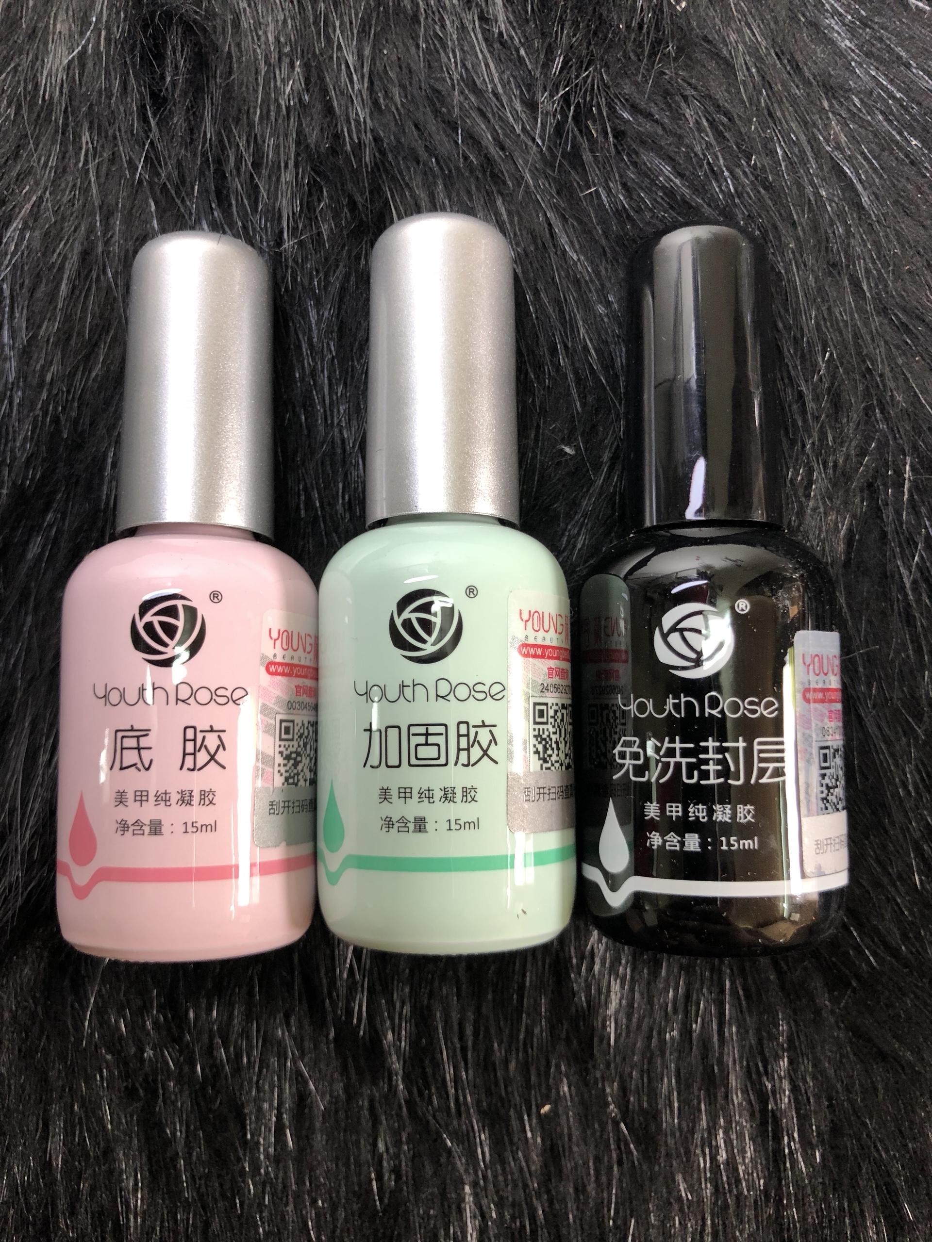 Base gel, top gel, cứng móng hoa hồng (Youth Rose)