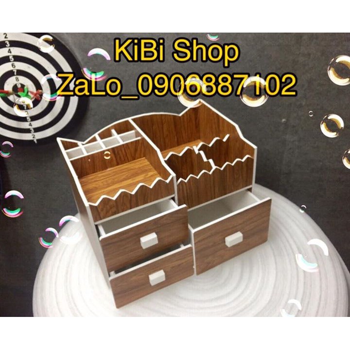 Kệ mỹ phẩm lượn sóng màu trắng