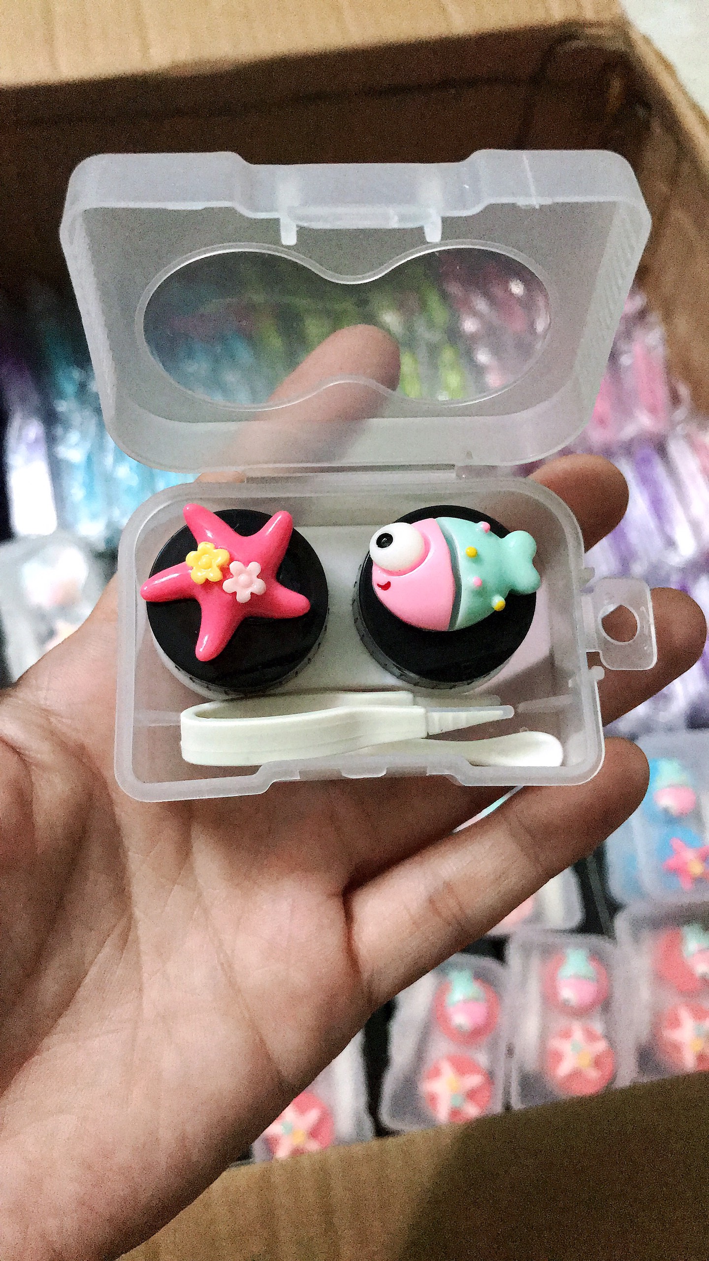 Khay đựng lens gấu baby đơn NHIỀU MẪU xinh xắn