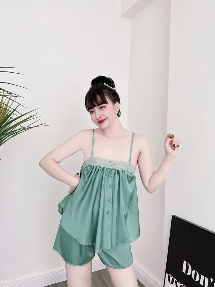 Đồ ngủ nữ sexy 2 dây dễ thương lụa satin cao cấp mặc thoáng mát