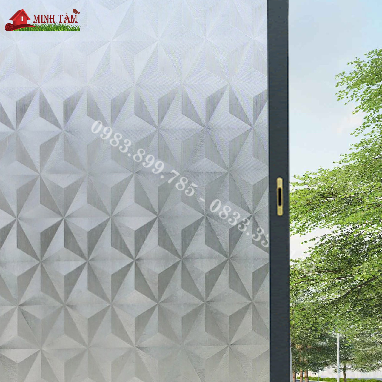 [1,2m x 1m] Decal dán kính cát mờ nhiều mẫu