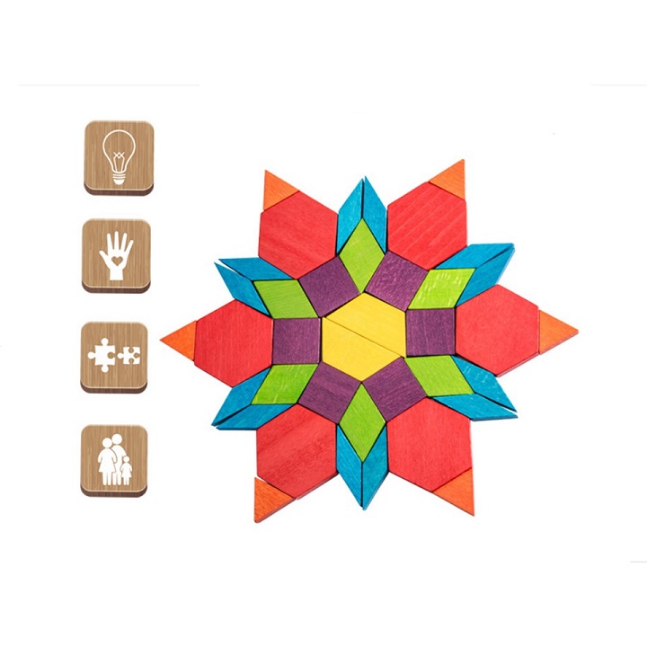 Giáo cụ Montessori Ghép hình tư duy Pattern block