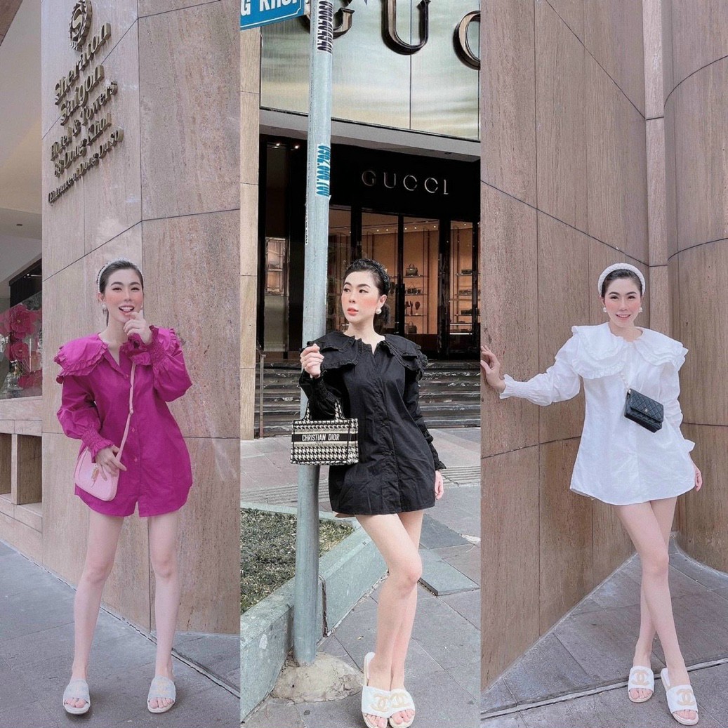 ÁO SƠ MI PHỐI BÈO, áo sơ mi kiểu nữ, PHỤNG HOÀNG