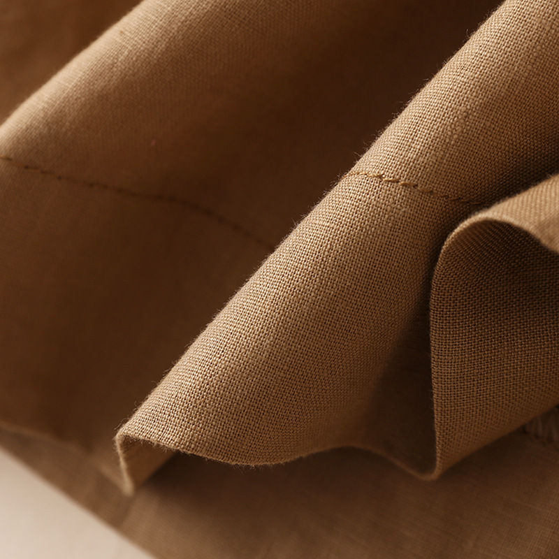 Q0828-Chân Váy Linen Lưng Thun Hai Túi