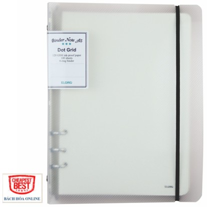 Sổ Dot Grid file nhựa kẹp còng A5 - 100 tờ MS: 995