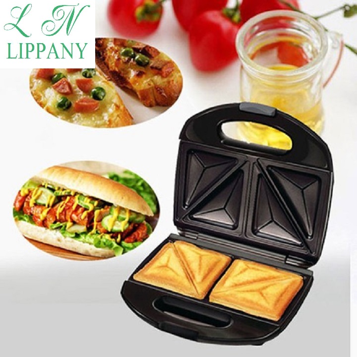 Electric sandwich makers, toaster bread toaster breakfast hamburger machine compact design plastic + Metal