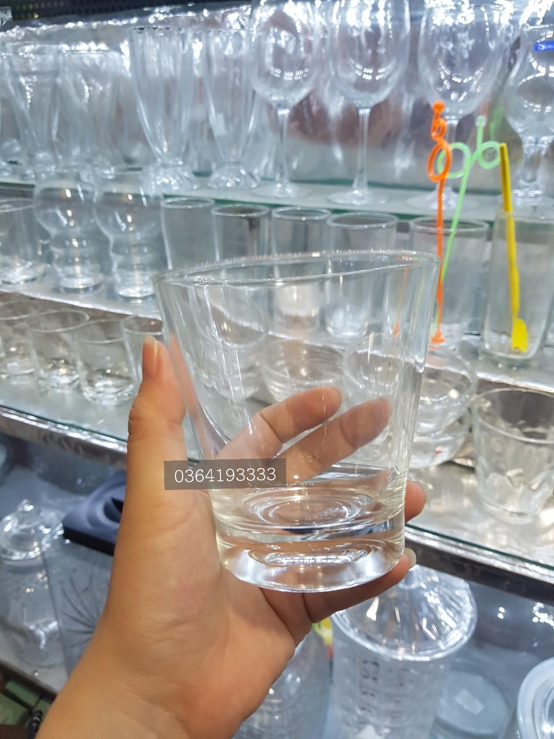 Cốc thủy tinh loe cafe cốt dừa Ocean Centra Rock B16112 345ml bộ 6 cái Ly thủy tinh cao cấp Glazz Home