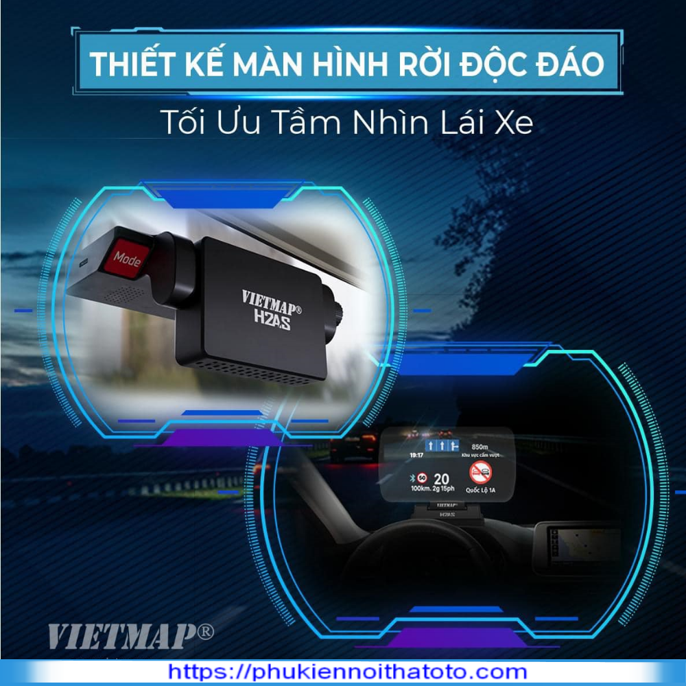 Hud Hiển Thị Kính Lái Vietmap H2AS