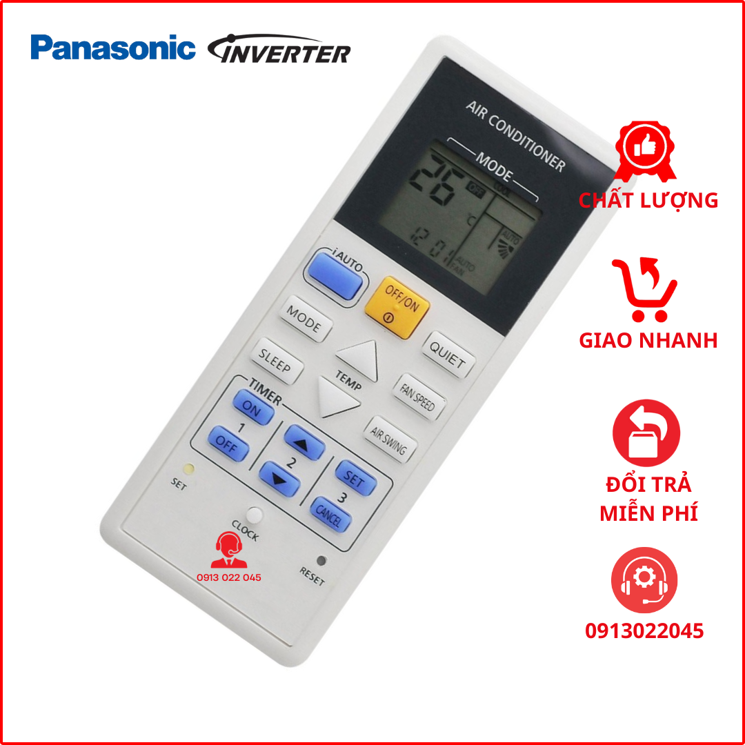 Điều khiển cho điều hòa Panasonic Inverter 1 và 2 chiều (Mới bản to)