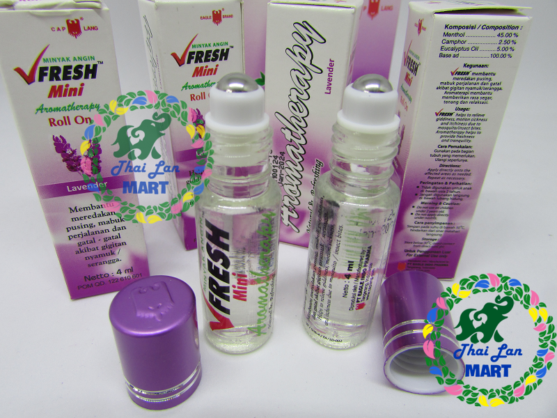 12 chai dầu lăn vfresh mini indonesia mùi lavender 4 ml