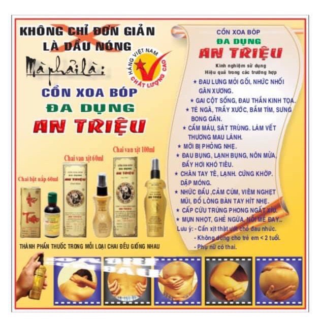 Cồn Xoa Bóp Đa Dung AN TRIỆU Chai 100ml