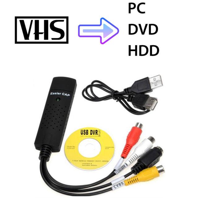 Dây cáp Easycap USB 2.0 Ghi chương trình TV-VCD-DVD-Camera (Đen)