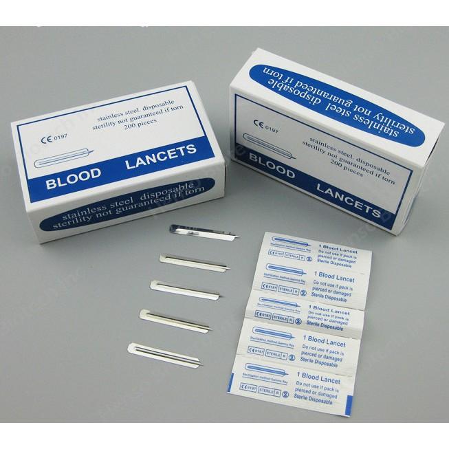 Hộp 200 Chiếc đầu tù Nặn Mụn Blood Lancets