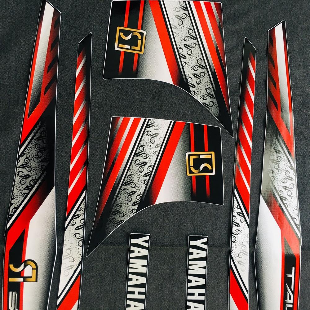 BỘ TEM XE TAURUS LS HOA VĂN 3 LỚP SẮC NÉT (MÀU ĐỎ)