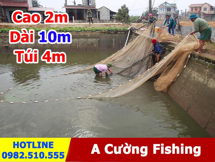 Lưới Quét cá - Lưới kéo cá - Lưới vét cá cao 2m dài 10m túi 4m giá rẻ