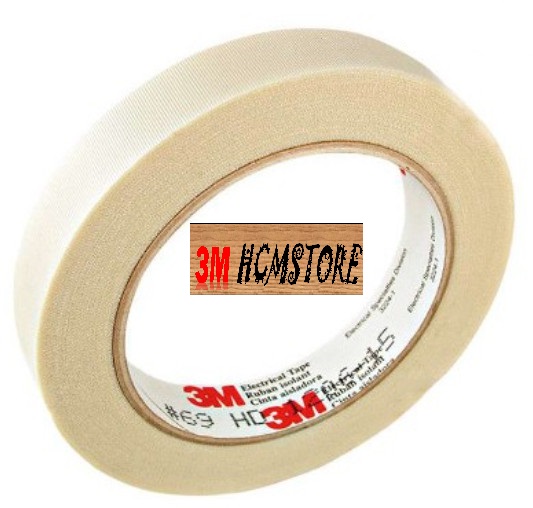 3M Scotch 69 khổ 19mm dài 33 met - Băng Keo Vải Thủy Tinh Cách Điện cho mạch điện trung và cao thế chịu độ ẩm cao
