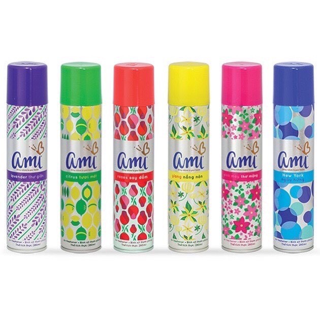 [HCM]Nước hoa xịt phòng Ami 280ml( new york hoa ylang lavender hoa hồng)