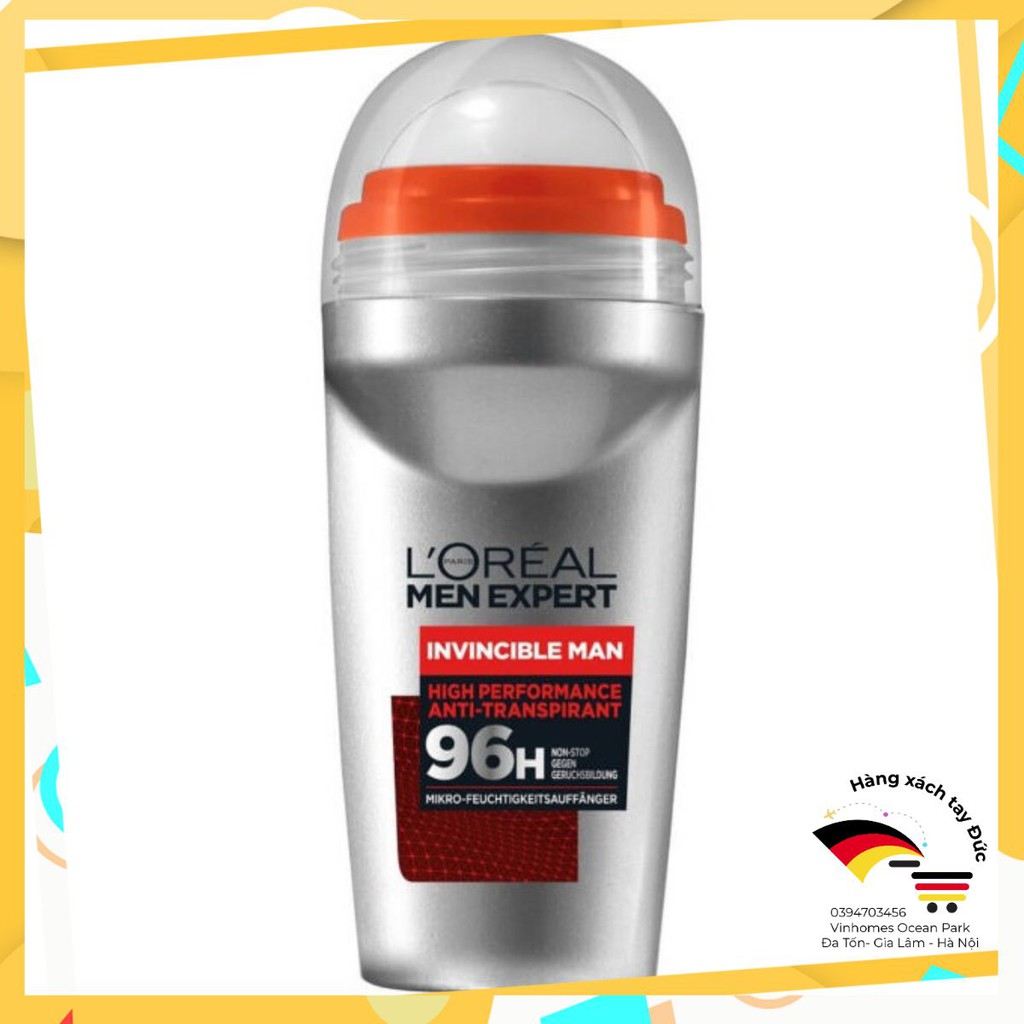 [ HÀNG ĐỨC CHÍNH HÃNG ] Lăn Khử Mùi Loreal Men Expert Invincible Man 96h, 50ml