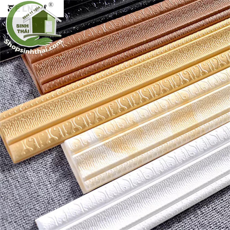 [HCM]Xốp dán len tường - phào chỉ dán khung tranh - dán chỉ tường - [8cm x dài 230cm] có sẵn keo - chọn màu