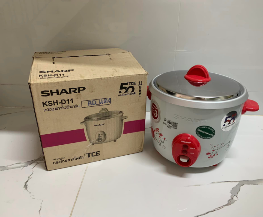 Nồi cơm điện Sharp KSH-DV nắp rời, dung tích từ 1.1L - 2.8L lòng nồi nhôm giữ nhiệt tốt - Hàng chính hãng