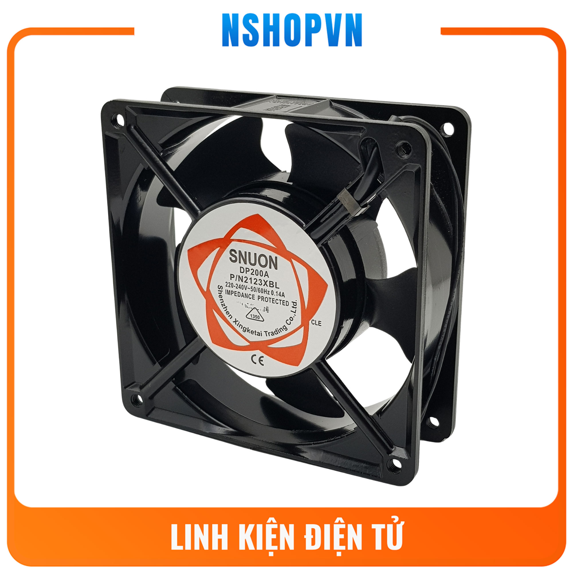Quạt 220VAC 12x12x3.8cm dây đồng SNUON
