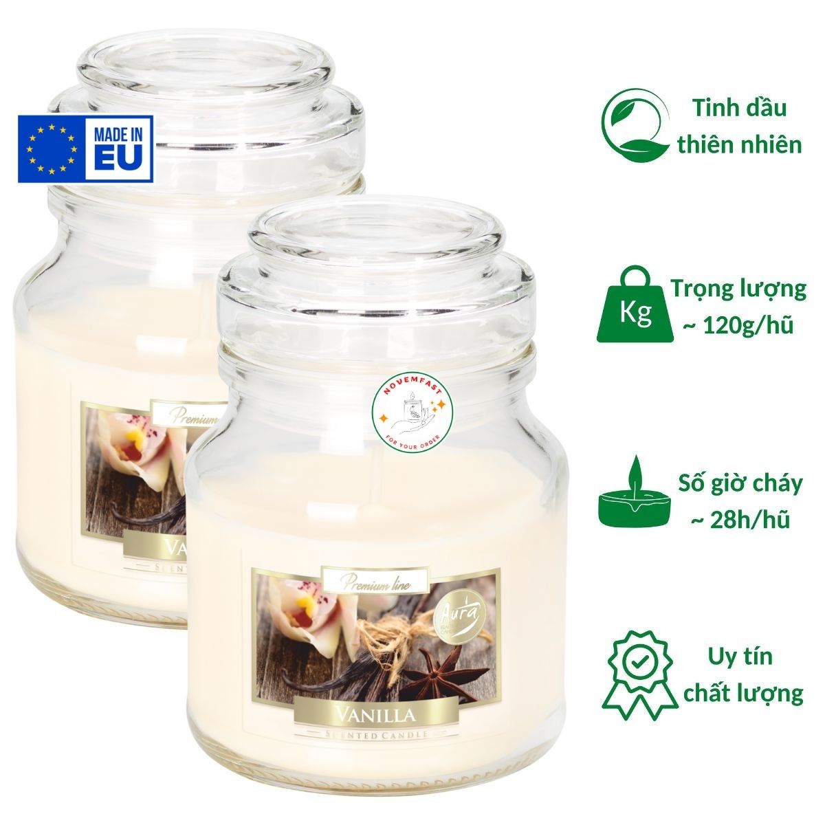 Combo 2 Hũ nến thơm phòng Bispol 120g