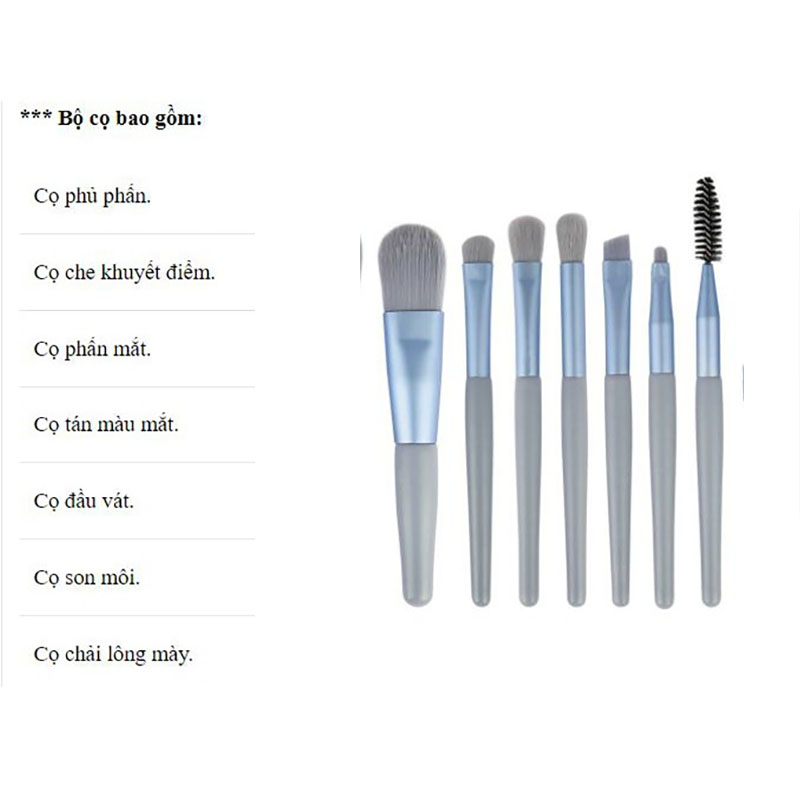 Set 8 cây cọ trang điểm Nội địa Trung