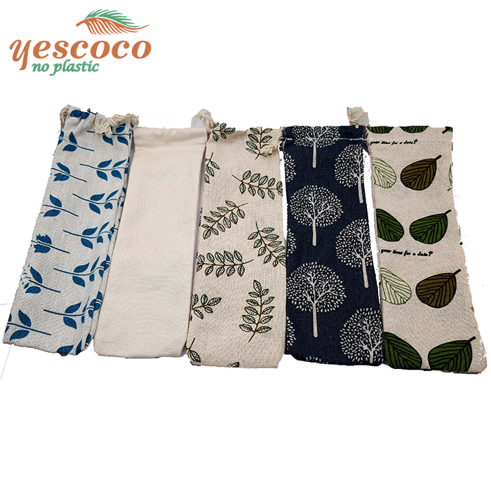 Bộ ống hút tre kèm túi hoa Yescoco