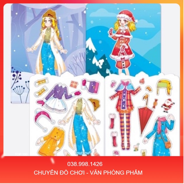 Sticker dán hình công chúa 16 trang + 6 tờ sticker