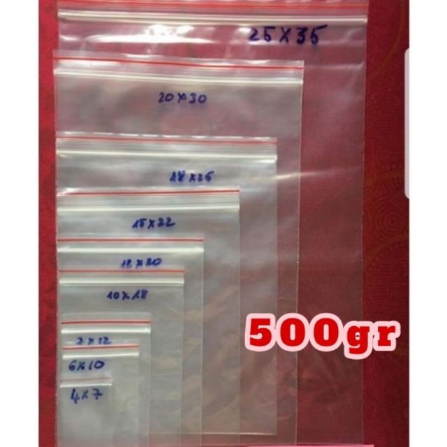 (Ảnh thật) 500gr Túi Zip Viền Đỏ các size