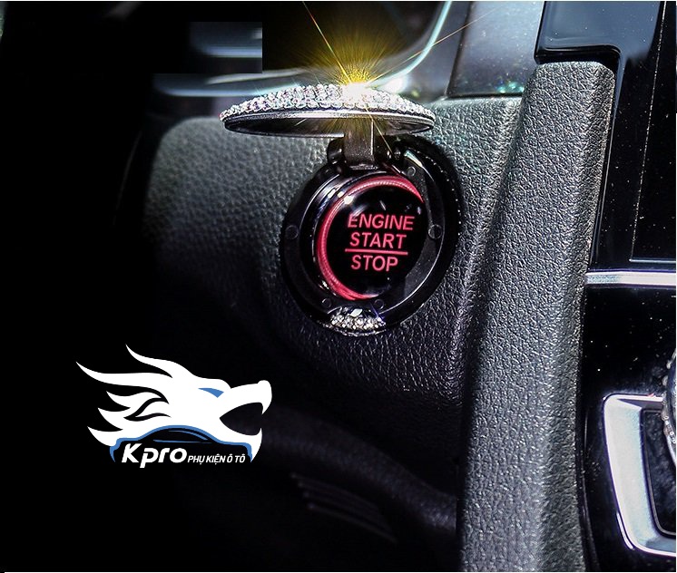 Núm bảo vệ nút khởi động ô tô đính đá - Hàng Kpro chất lượng cao