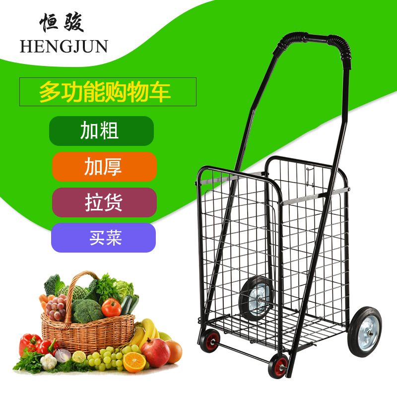 Xe đi chợ có giỏ hàng cao cấp cỡ lớn- XDC02-đen