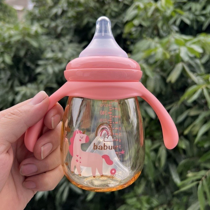 (Tặng 1 núm siêu mềm) Bình sữa Babuu cổ rộng PPSU cao cấp (Bình vương miện)